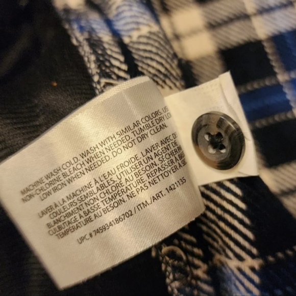 Orvis Blue 100% Cotton Flannel Button Down Casual Dress Shirt With Pocke… - Picture 9 of 10